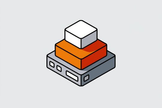 Isometric illustration of a three-layered data stack, representing infrastructure, platform, and software.