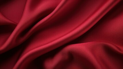 Obraz premium Luxurious Red Rayon Fabric with Elegant Folds and Smooth Texture - High-Quality Textile Background for Fashion and Design