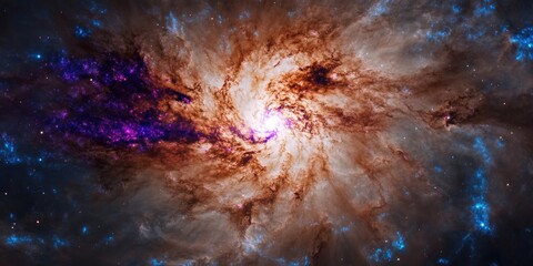 Fototapeta premium Stunning spiral galaxy with radiant core and cosmic clouds