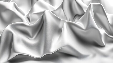 Obraz premium Draped white silk fabric with soft folds and subtle light reflections.