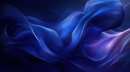 Obraz premium Abstract blue and purple flowing fabric waves.