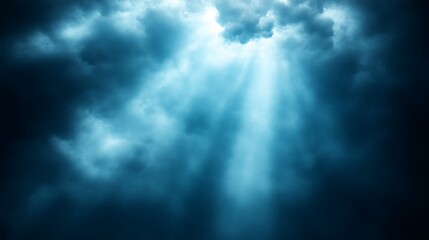 Obraz premium Light Beams Shine Through Dark Clouds