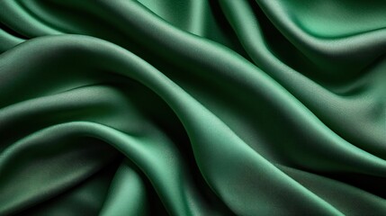 Obraz premium Green silk fabric folds. (1)