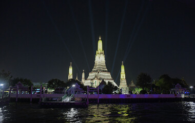 Wat Arun temple at night in Bangkok
