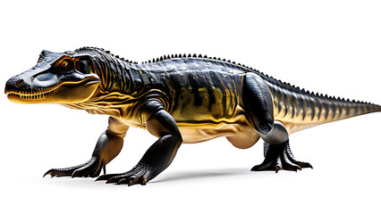 Obraz premium Barinasuchus: A Detailed Study of the Prehistoric Crocodilian with Distinctive Features, Set Against a Seamless White Background