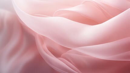 Fototapeta premium Elegant Flowing Pink Tulle Fabric Background - Soft, Sheer, and Delicate Textile Texture for Fashion and Design