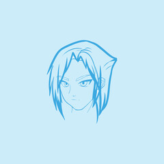 anime logo design vector