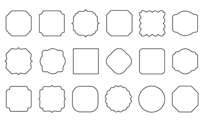 Variety of Geometric and Ornamental Frame Shapes - Vector Outline Set