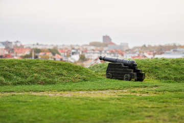 Fototapeta premium Canon defending an old fortress.