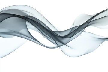 Naklejka premium A dark cloud dissipates into the air, forming a wave-like shape in this high-contrast black and white image