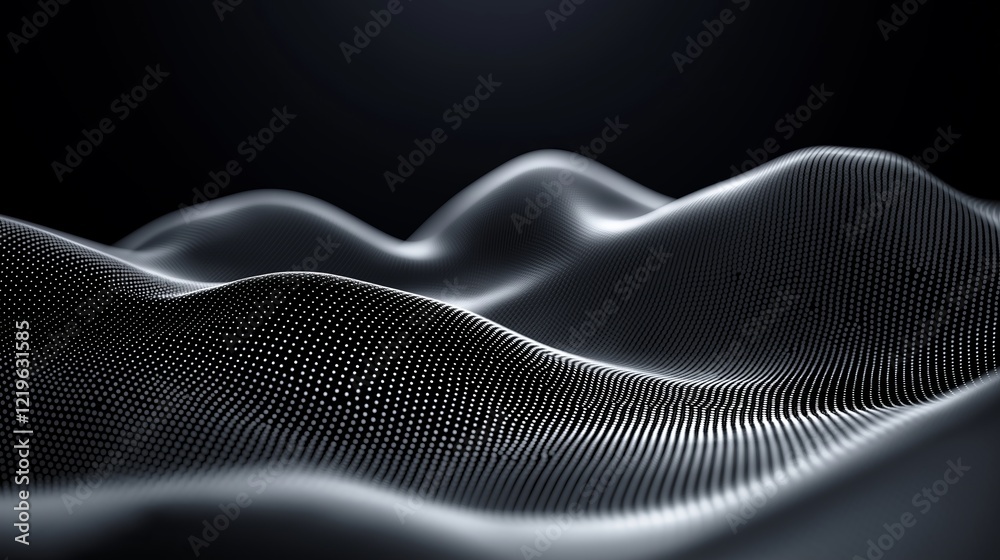 Poster abstract flowing golden waves of digital light, representing energy, movement, futuristic technology