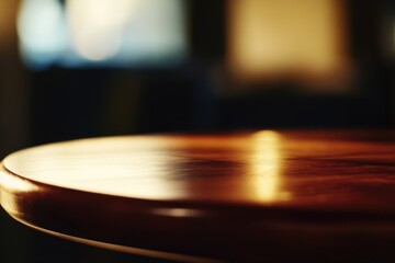 Obraz premium A close-up shot of a wooden table with a blurred background