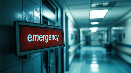 illuminated emergency room in hospitals.