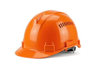 Fototapeta premium Orange safety construction helmet isolated on white background