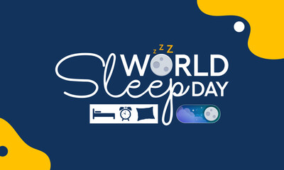 World Sleep day is observed every year in March, intended to be a celebration of sleep and a call to action on important issues related to sleep. Vector illustration