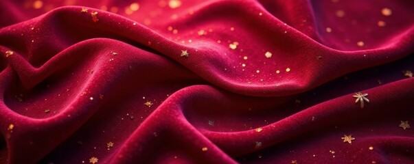 Layered burgundy velvet fabric with gold accents and subtle gradient effects, velvet, gradient, ornate