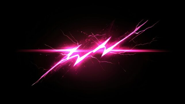 Stylized, glowing pink lightning bolt, symbolizing power, energy, and dynamism