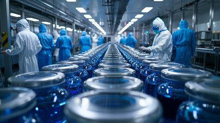 Biotech Technicians Work in Sterile Lab Environment Developing Devices