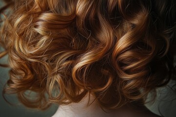 Fototapeta premium Close up portrait of a young woman with beautiful curly hair and striking brown eyes