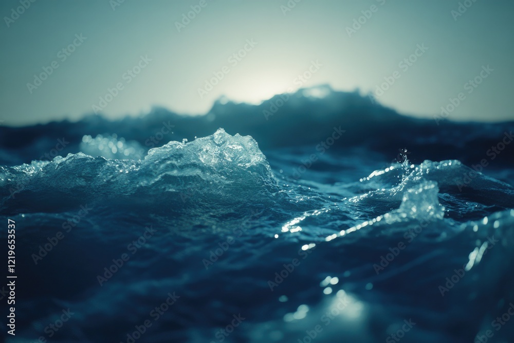 Wall mural a close-up view of the surface of a body of water with undulating waves