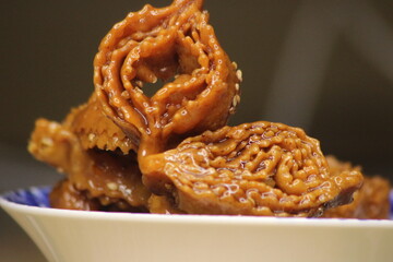 Chebakia Sweet Moroccan Cookie Close Up