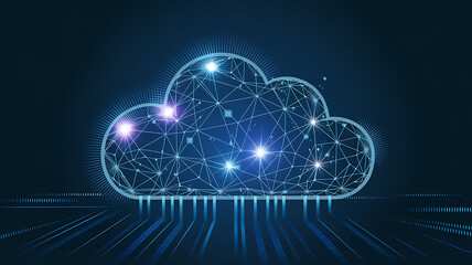 Obraz premium Cloud Computing Network: Data Connectivity and Infrastructure