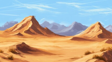 Naklejka premium Soft Light at Dawn in Desert Dunes