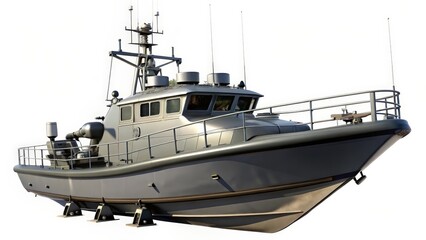 Naklejka premium Patrol Boat Isolated on White Background