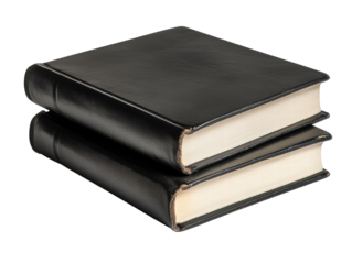 Isolated Stack of Two Black Books