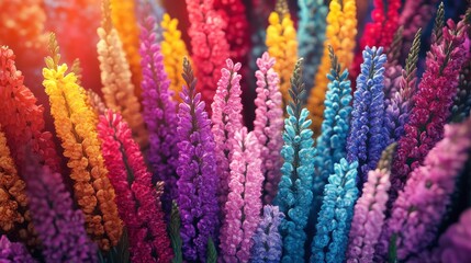 Fototapeta premium Vibrant Flowerbed with Colorful Botanical Textures