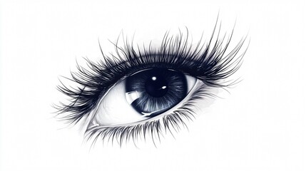 Wide Angle Centered Composition of Eye Illustration