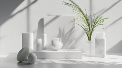 Minimalist shadow play with geometric decor