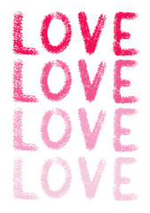 Happy Valentines Day typography poster with handwritten Love word, crayon modern lettering for posters, cards, banners, weddings, Minimalistic calligraphy card