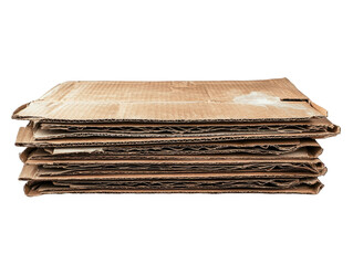 Isolated Stack of Flat Cardboard Sheets