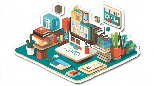Professional Web Development Sticker Centered Composition