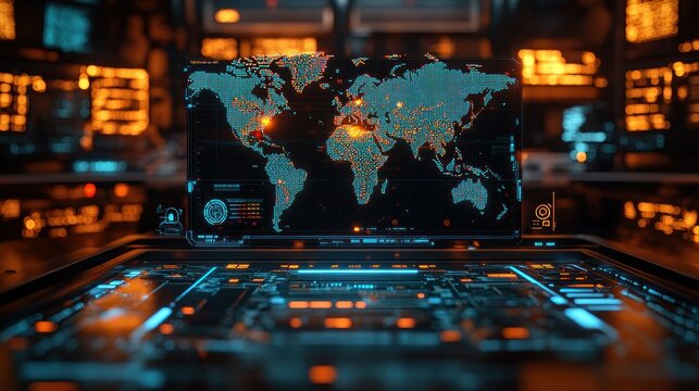Global network monitoring in futuristic control room