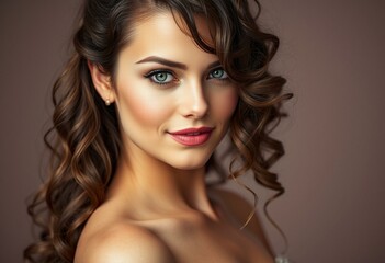 Glamorous woman in evening gown