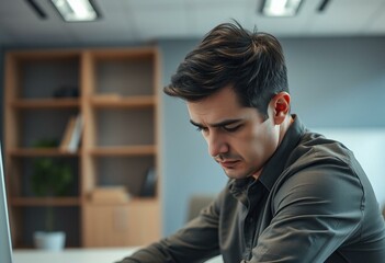 Fototapeta premium Disheartened male in a modern office