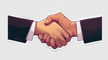 Obraz premium Professional Business Handshake Partnership Sticker Transparent