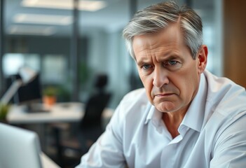 Portrait of a middle-aged man in a modern office setting