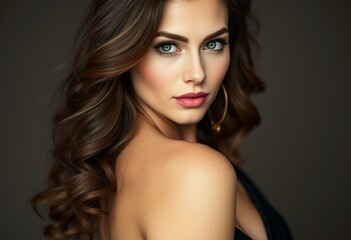 Fototapeta premium Portrait of a glamorous woman from the waist up