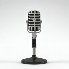 vintage microphone isolated on white