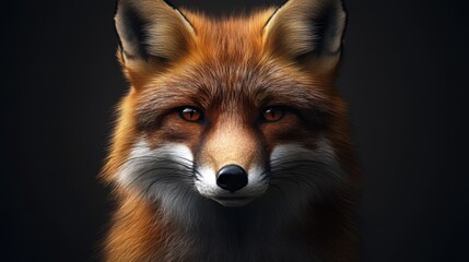 Fototapeta premium Red fox portrait, intense gaze.