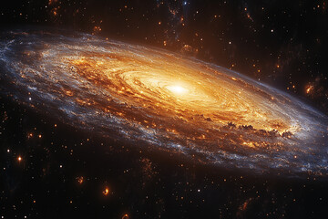 Fototapeta premium Majestic Spiral Galaxy Glowing In The Dark Vastness Of Space