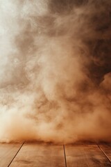 Obraz premium Mystic smoke swirling over wooden surface creating atmospheric ambiance