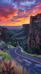 Spectacular Sunset over New Mexico Landscape - A Journey Through Nature's Artistry