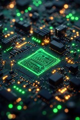 Fototapeta premium Electronic component with LED indicator