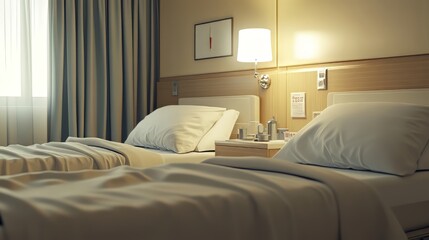 Two beds in a tranquil room