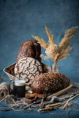 bread and wheat on the table