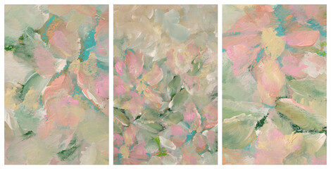 Art hand drawn watercolor and acrylic smear blot canvas painting. Abstract texture beige, pink pastel color stain brushstroke texture background.